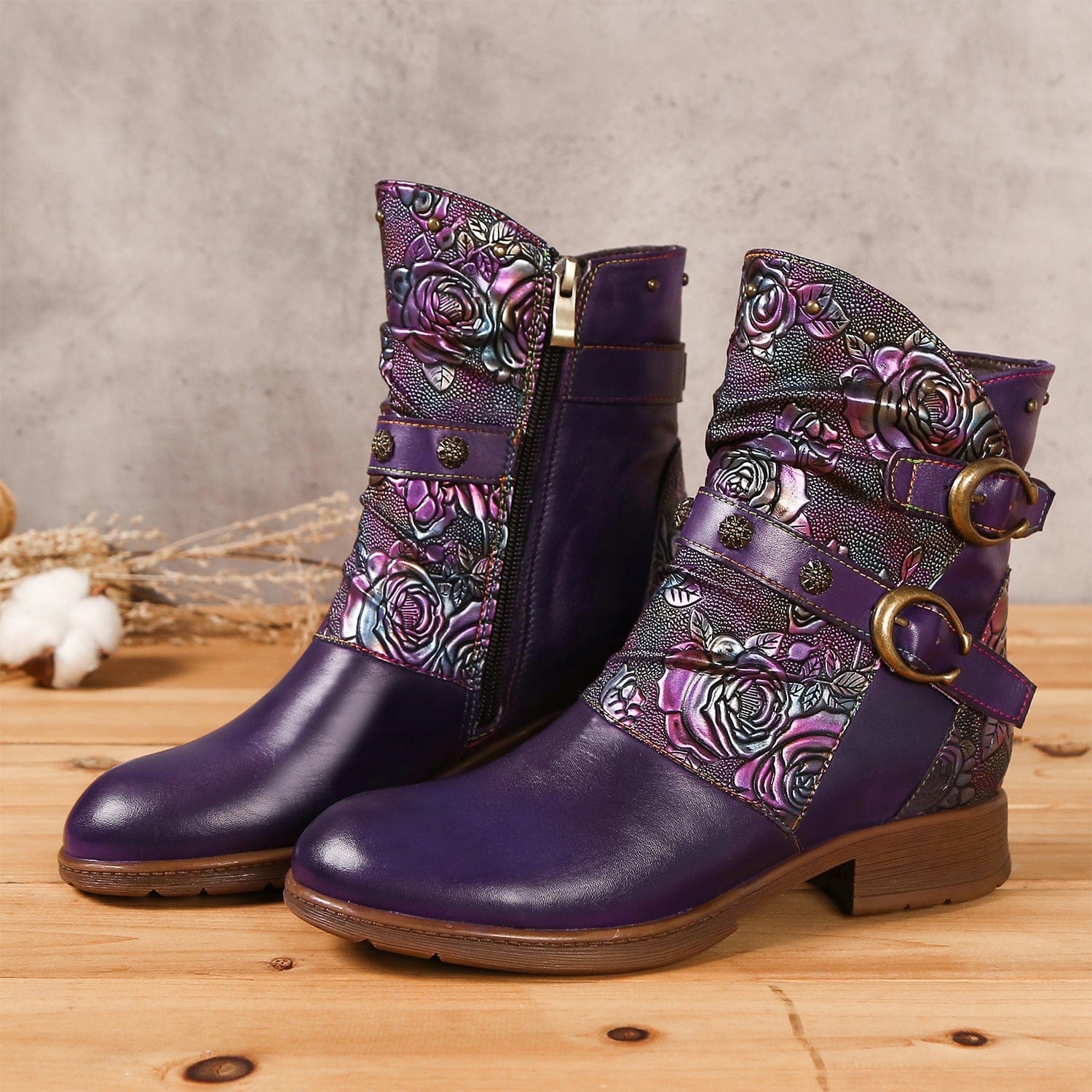 Midnight Wanderer Buckle Boots