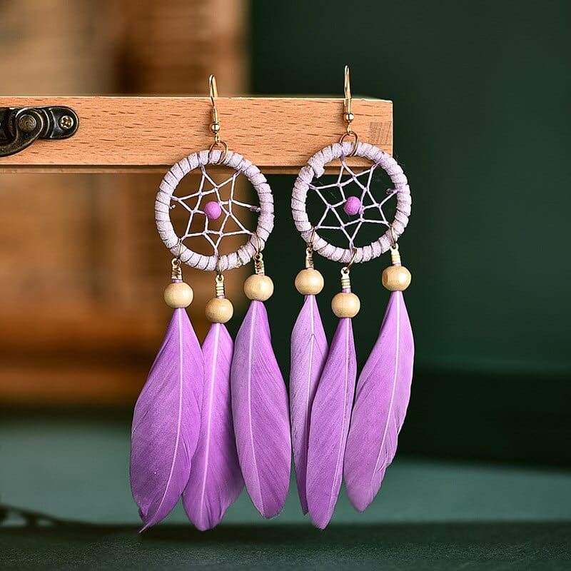 Dreamcatcher Feather Earrings