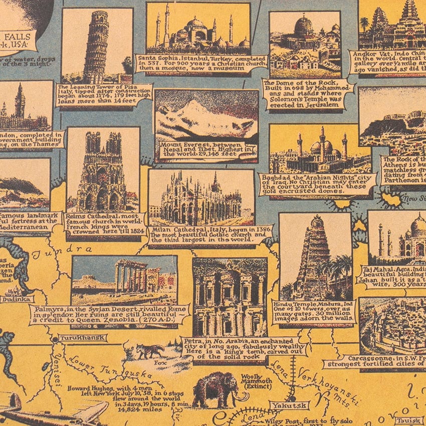 Vintage World Map Poster