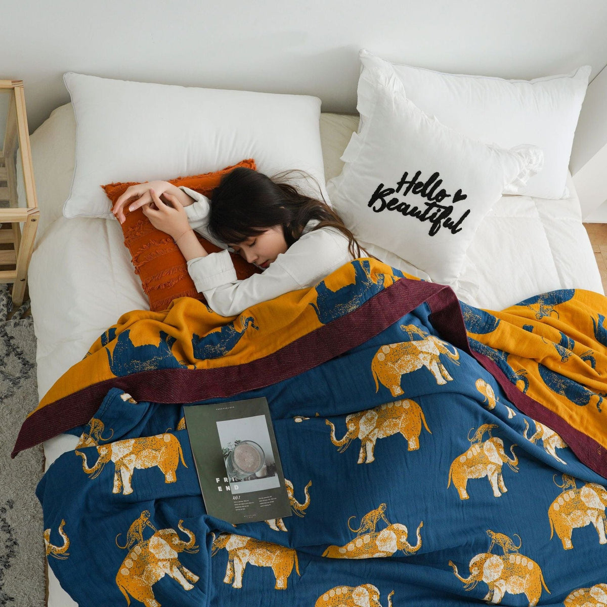 Elephants Boho Bedspread
