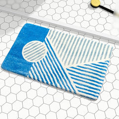 Geometric Striped Bath Mat