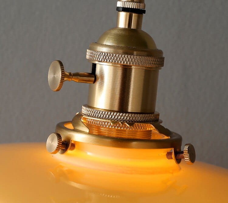 Cream Floral Brass Pendant Light