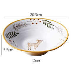 Forest Animals Ceramic Bowls