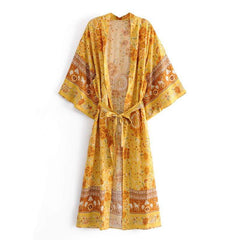 Demelza Yellow Floral Kimono