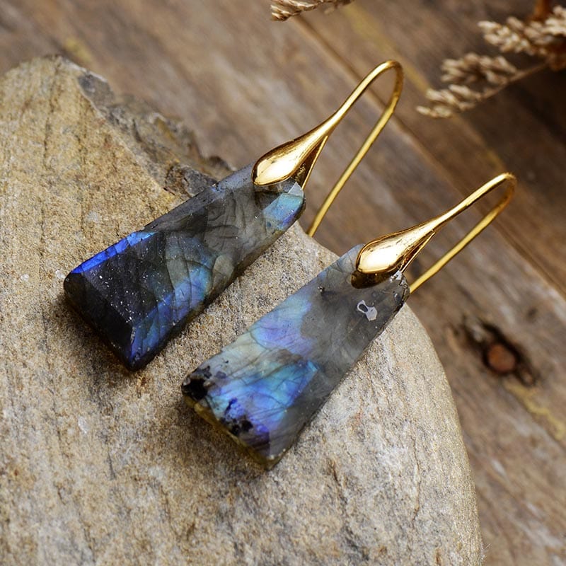Earth Stone Dangle Earrings