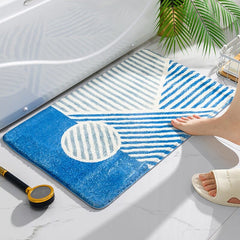 Geometric Striped Bath Mat