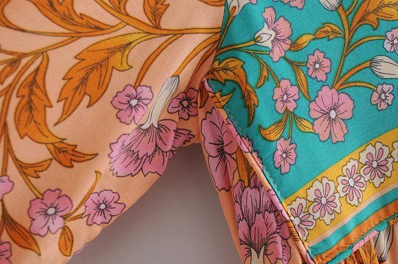 Fenna Orange Floral Maxi Dress