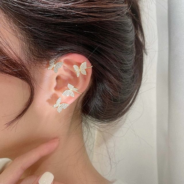 Fly Away Butterfly Cuff Earrings
