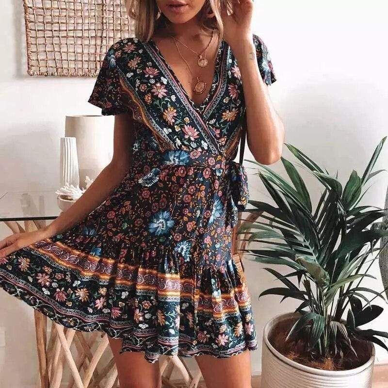 Fynley Vintage Floral Mini Dress