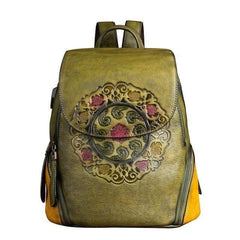 Vintage Style Leather Backpack