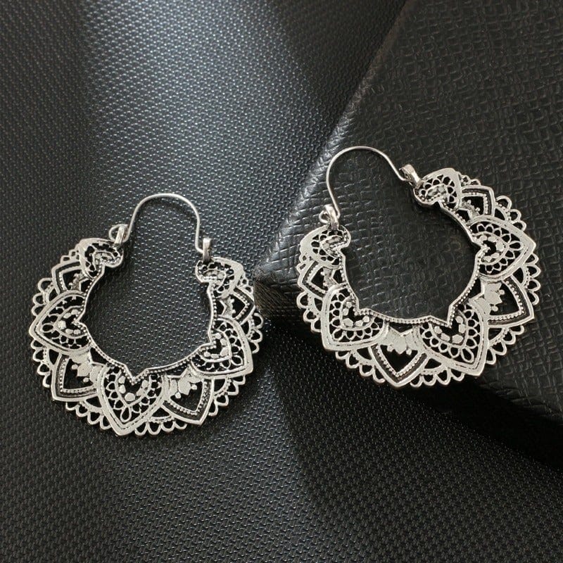 Hollow Out Hoop Boho Earrings