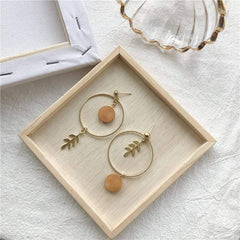 Hoop and Leaf Earrings