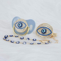 Evil Eye Pacifier and Clip Set