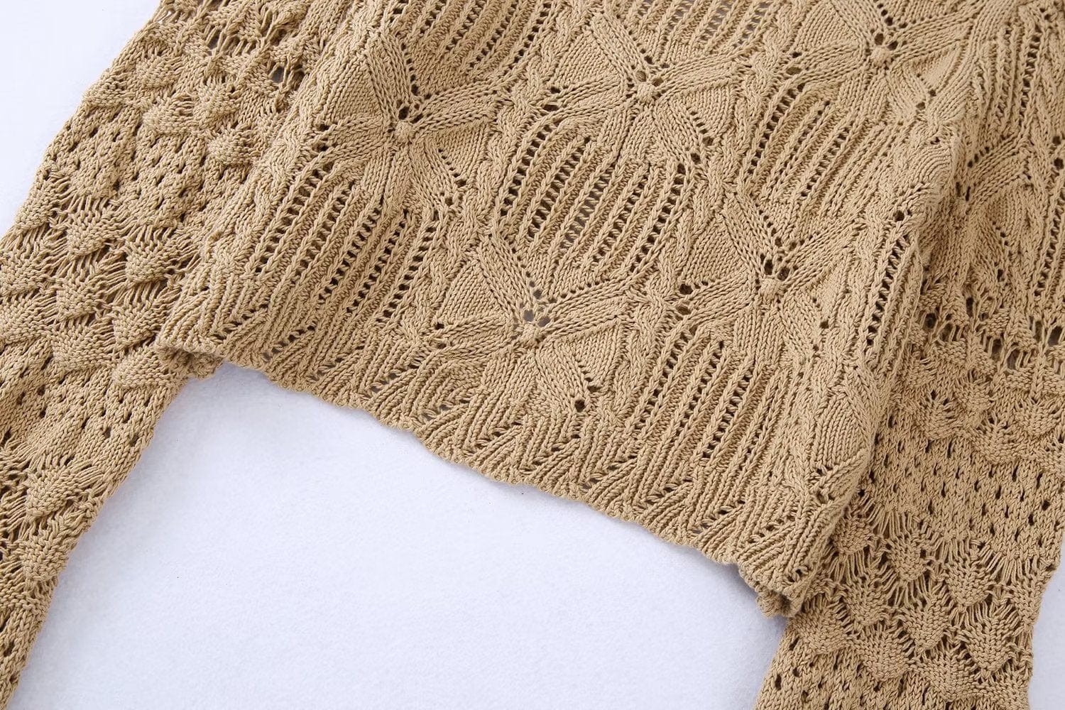 Meridian Hollow Out Crop Cardigan