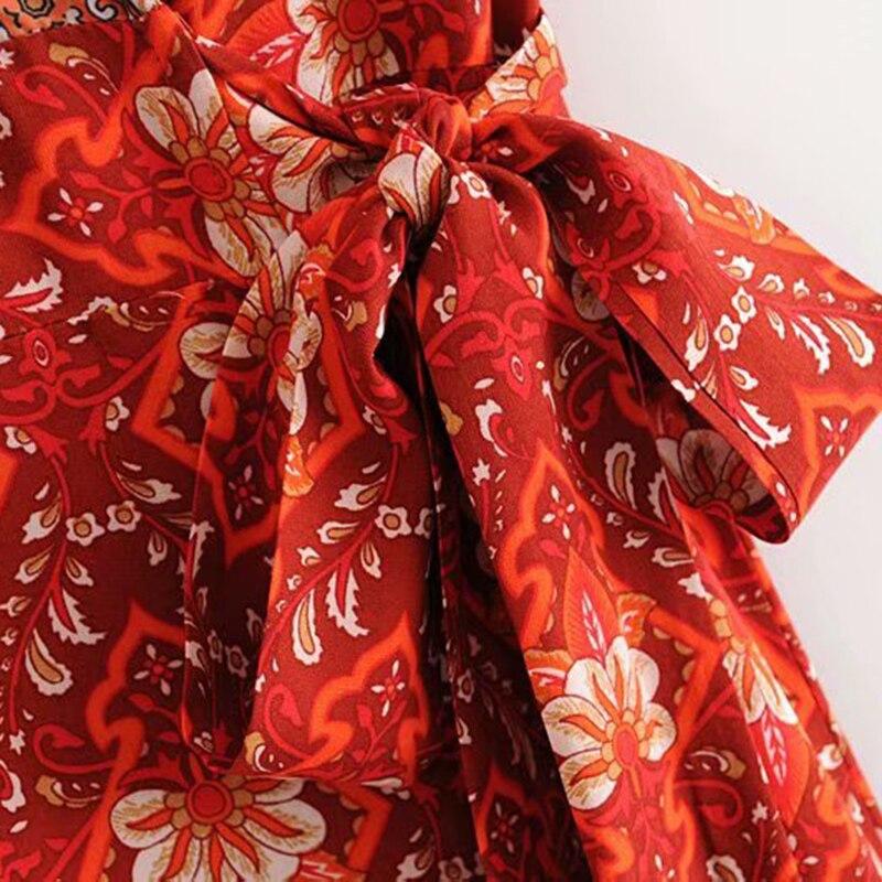 Pandora Red Vintage Floral Wrap Maxi Dress