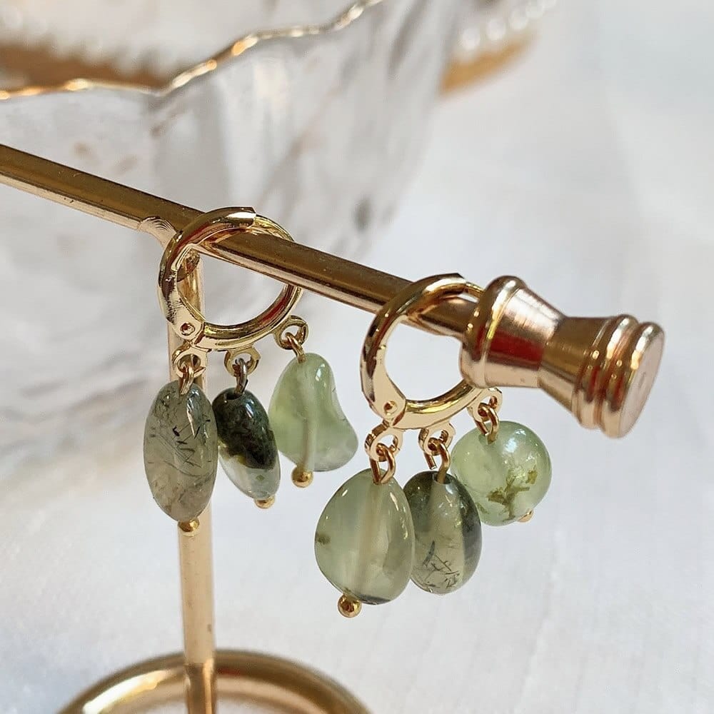 Natural Crystal Tassel Earrings
