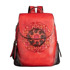 Vintage Style Leather Backpack