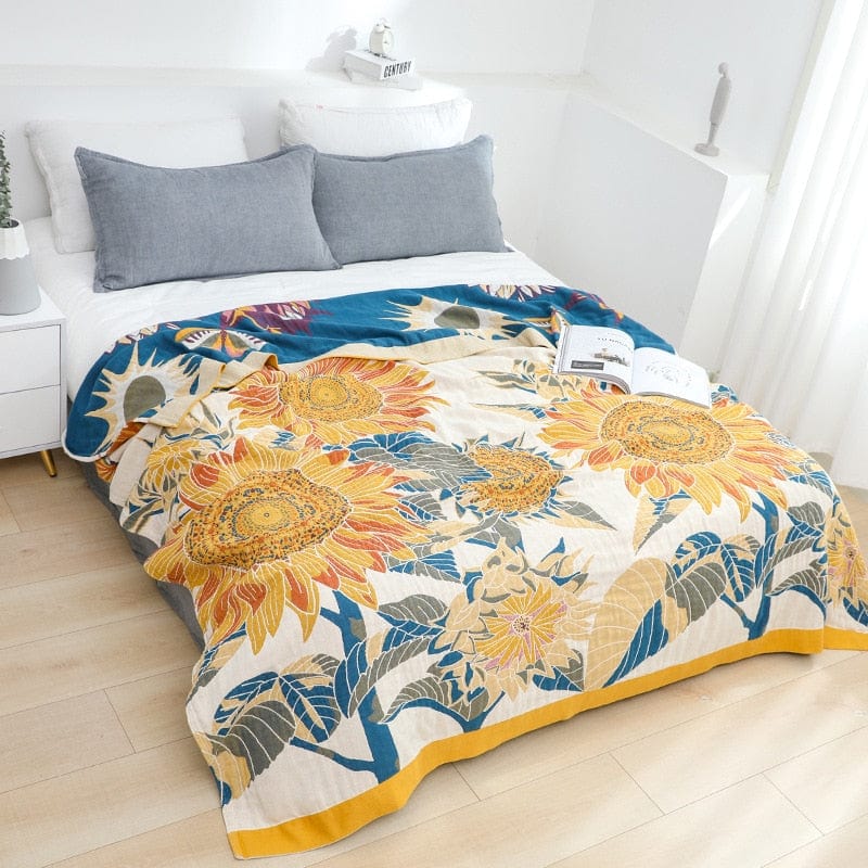 Sunflower Field Throw Blanket