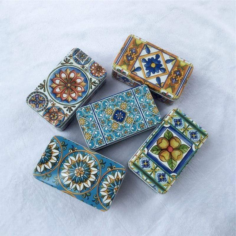 Vintage Geometric Design Organizer Box
