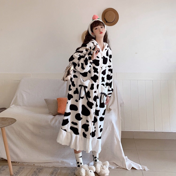 Cow Print Pajamas Dress