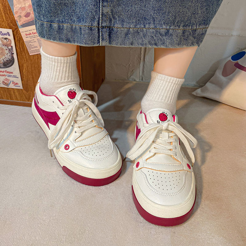 Cute Strawberry Sneakers Light Flat Shoes