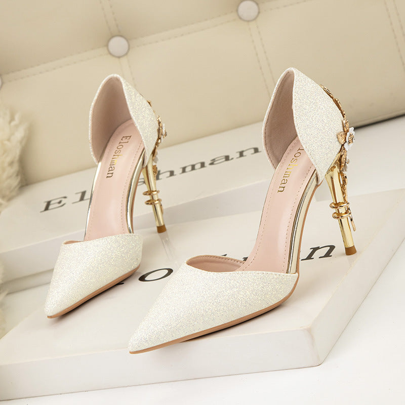 High Heels Glitter Wedding Bridal Shoes Stiletto Pumps