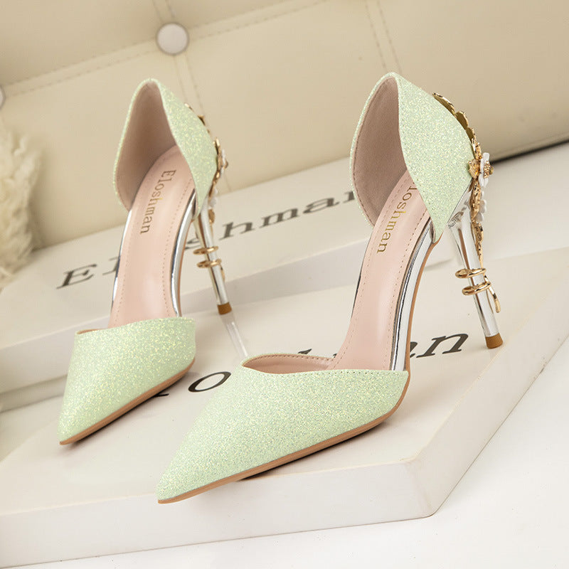 High Heels Glitter Wedding Bridal Shoes Stiletto Pumps