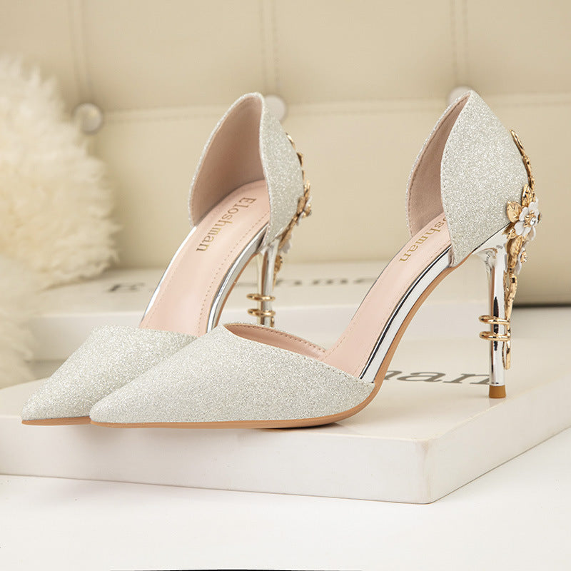 High Heels Glitter Wedding Bridal Shoes Stiletto Pumps