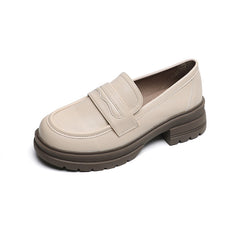 Round Toe Loafers Platform Shoes Comfortable Soft Bottom