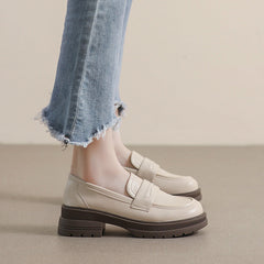 Round Toe Loafers Platform Shoes Comfortable Soft Bottom