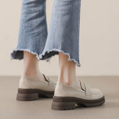 Round Toe Loafers Platform Shoes Comfortable Soft Bottom