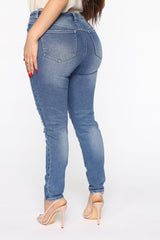 The Mixer Distressed Skinny Jeans - Medium Blue Wash