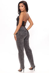 Took Him By Surprise Slim Fit Boyfriend Jeans - Black