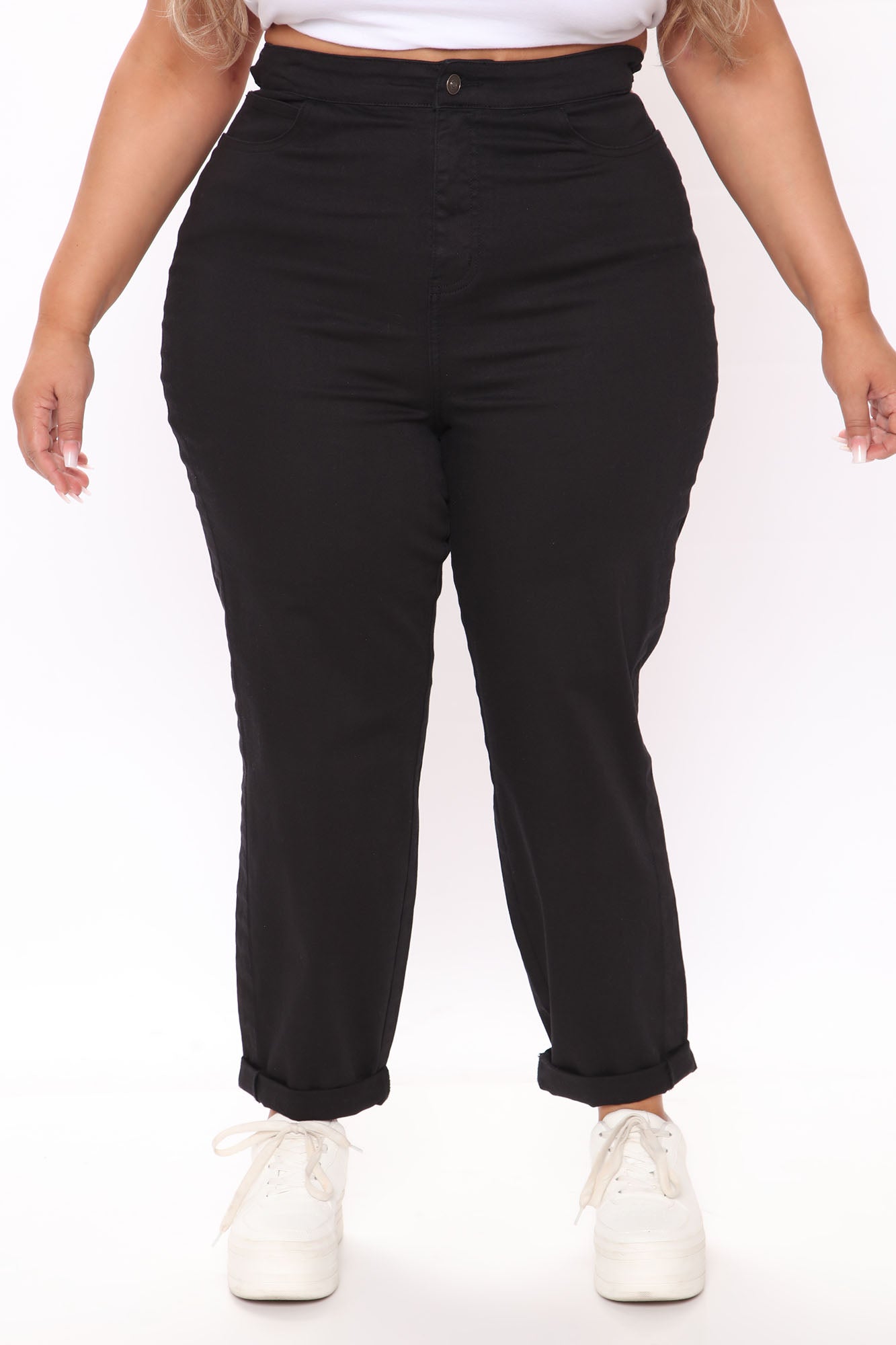 Tie 'Em Up Boyfriend Jeans - Black
