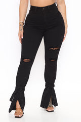 Tied To Let Ya Know Ripped Jeans - Black