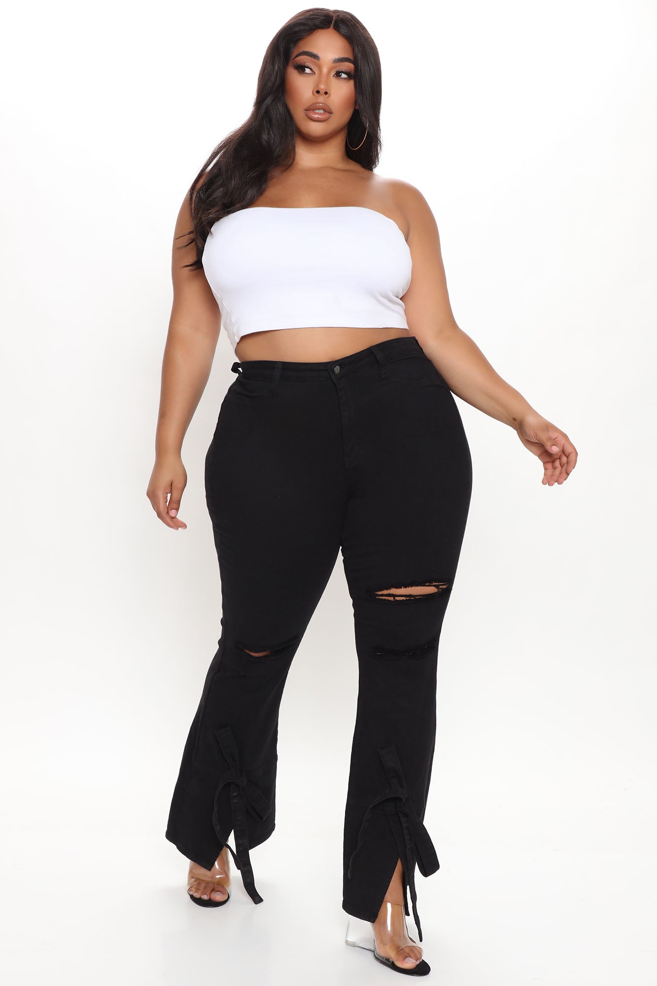 Tied To Let Ya Know Ripped Jeans - Black