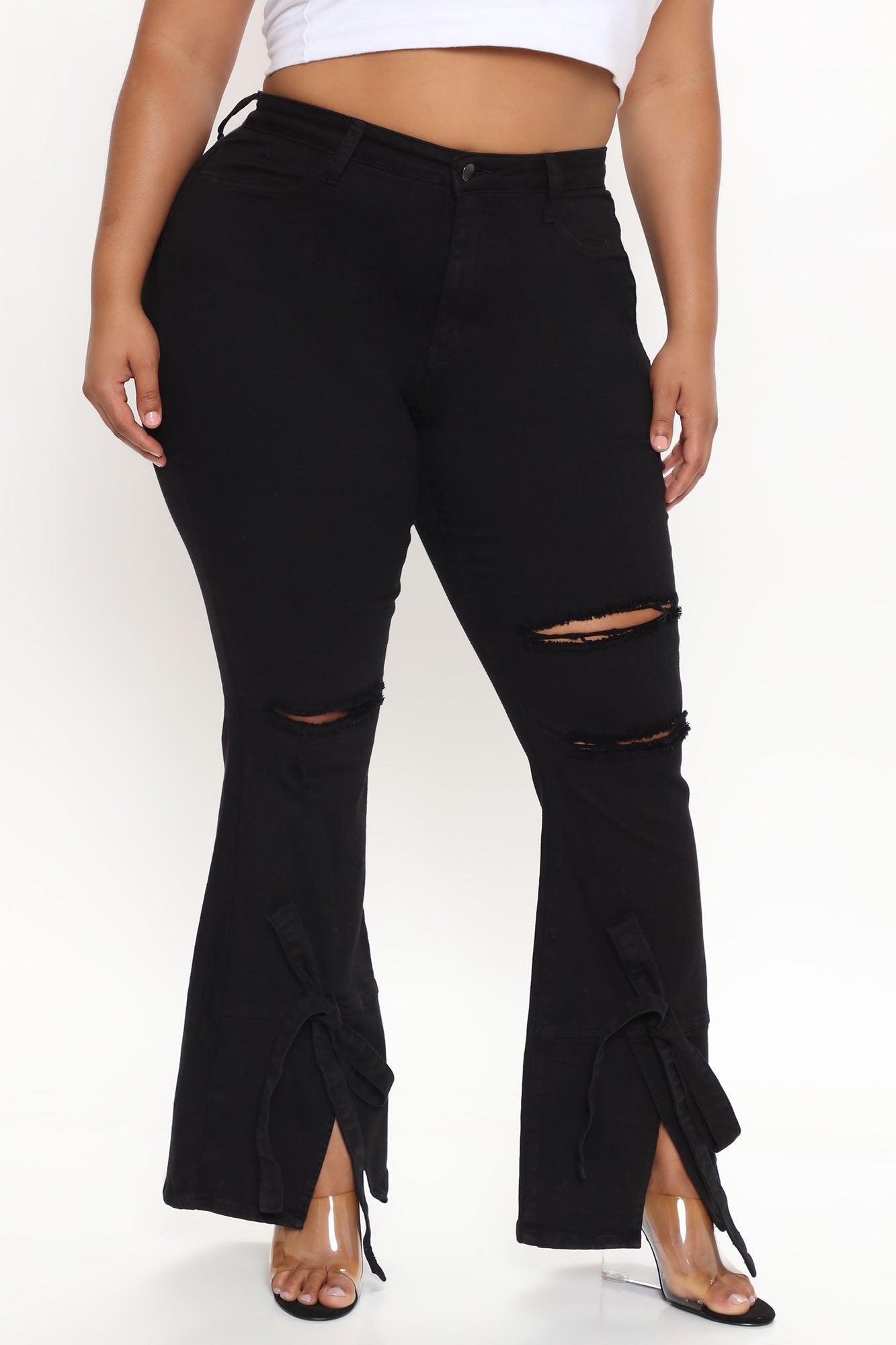 Tied To Let Ya Know Ripped Jeans - Black