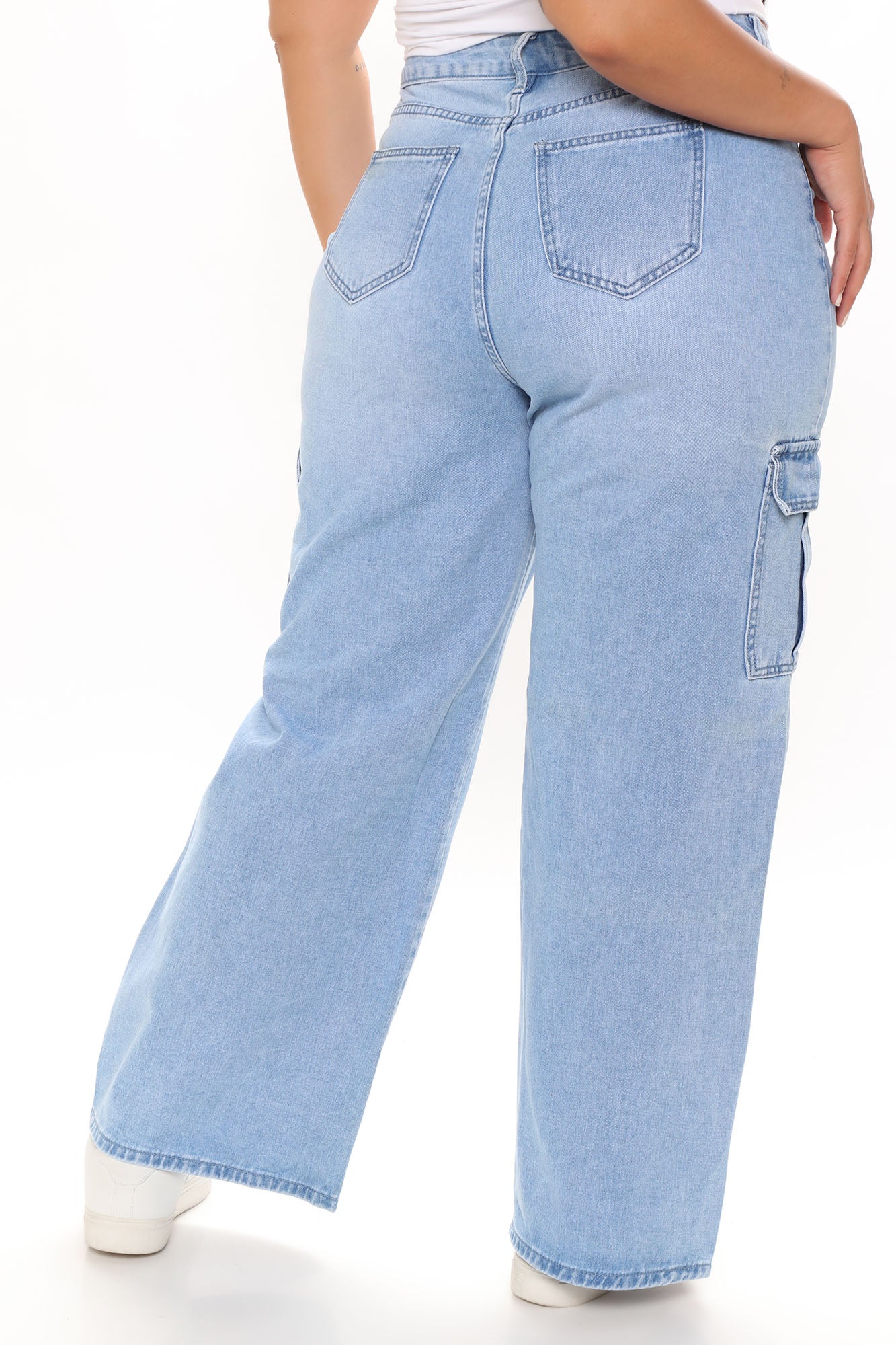 Totally Tubular Non Stretch Cargo Skater Jeans - Medium Blue Wash