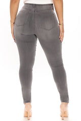 Total Smoke Show Super Stretch Skinny Jeans - Grey