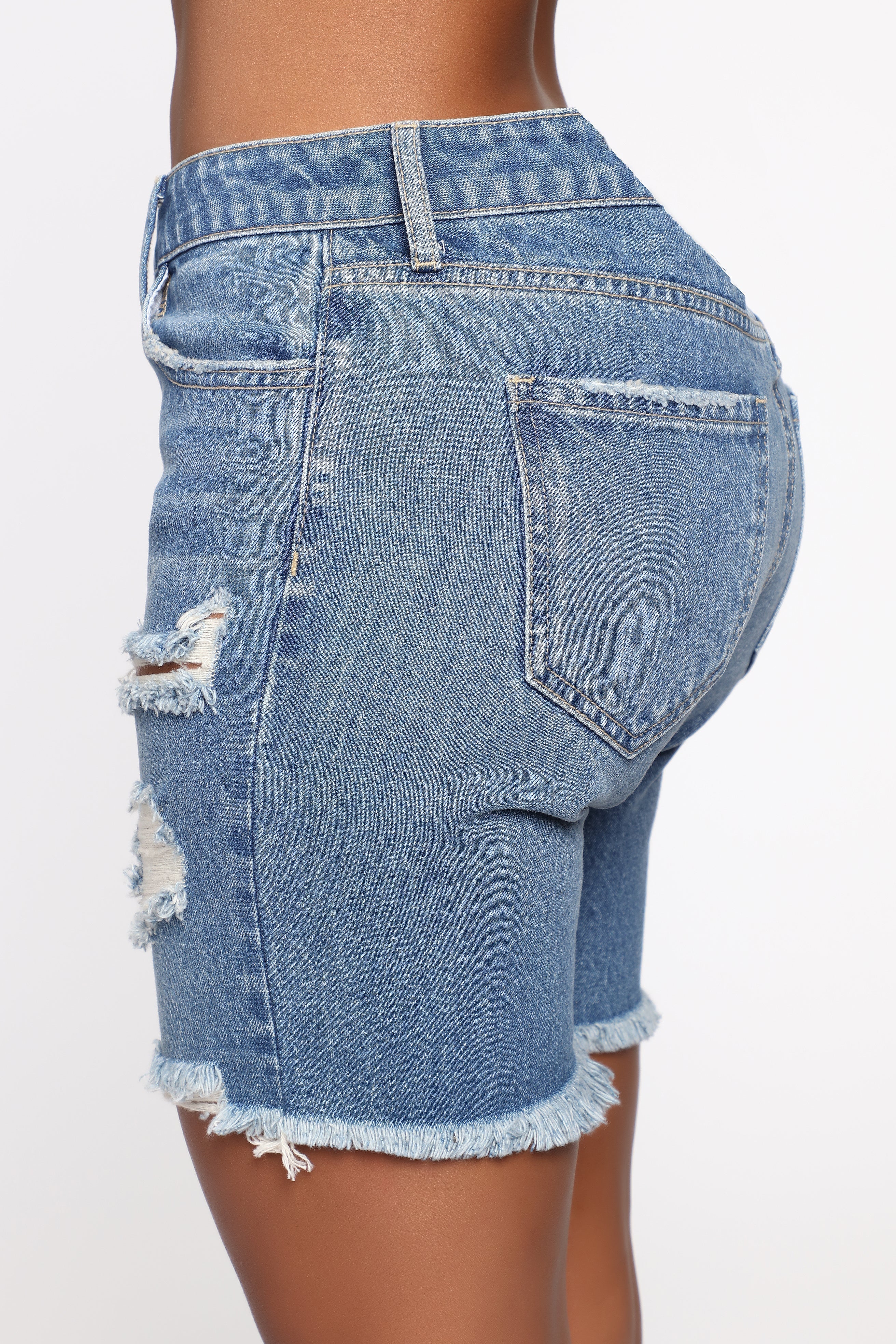This Time Around Bermuda Shorts - Medium Blue Wash