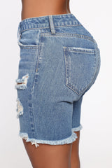 This Time Around Bermuda Shorts - Medium Blue Wash
