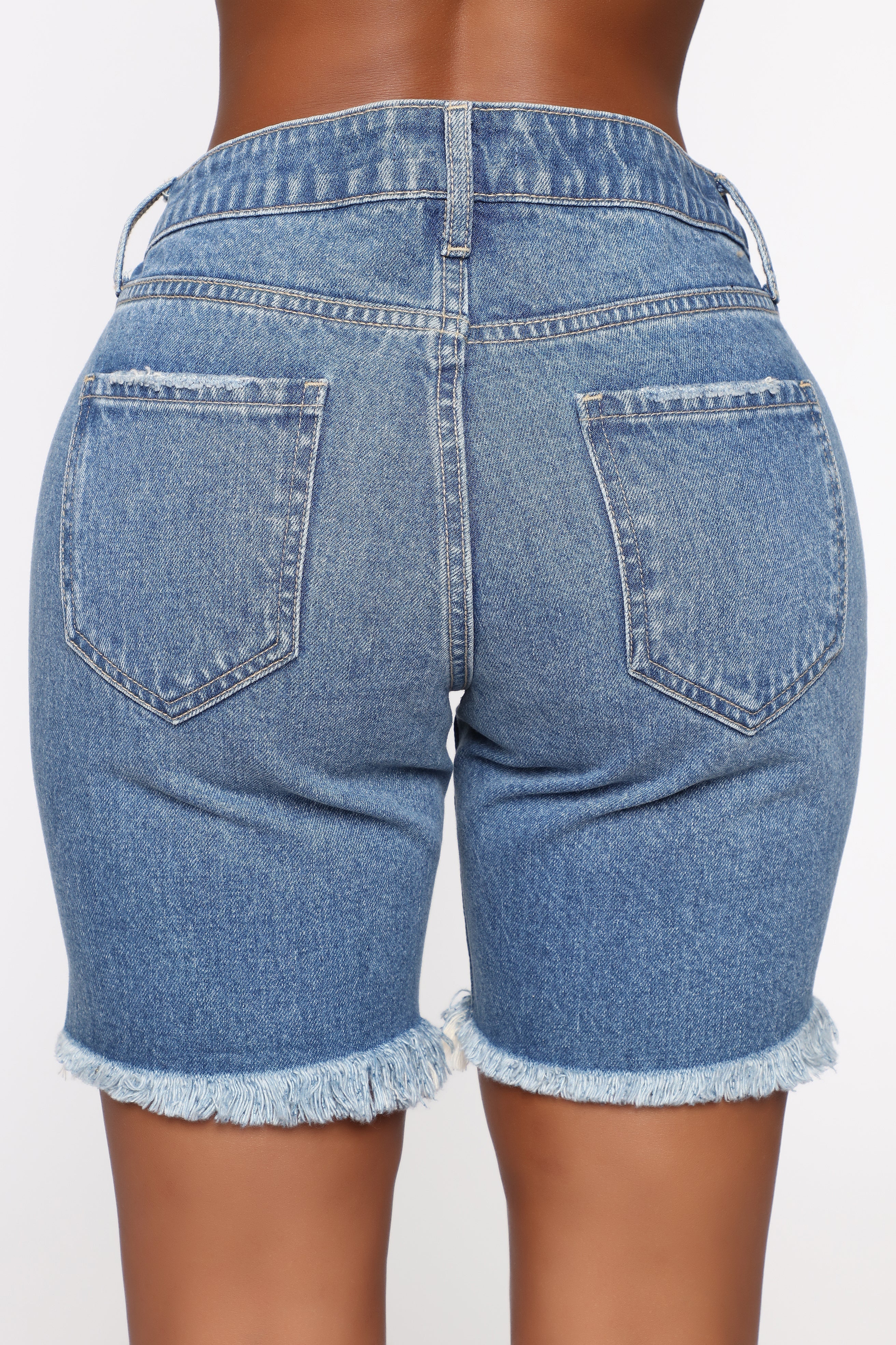 This Time Around Bermuda Shorts - Medium Blue Wash