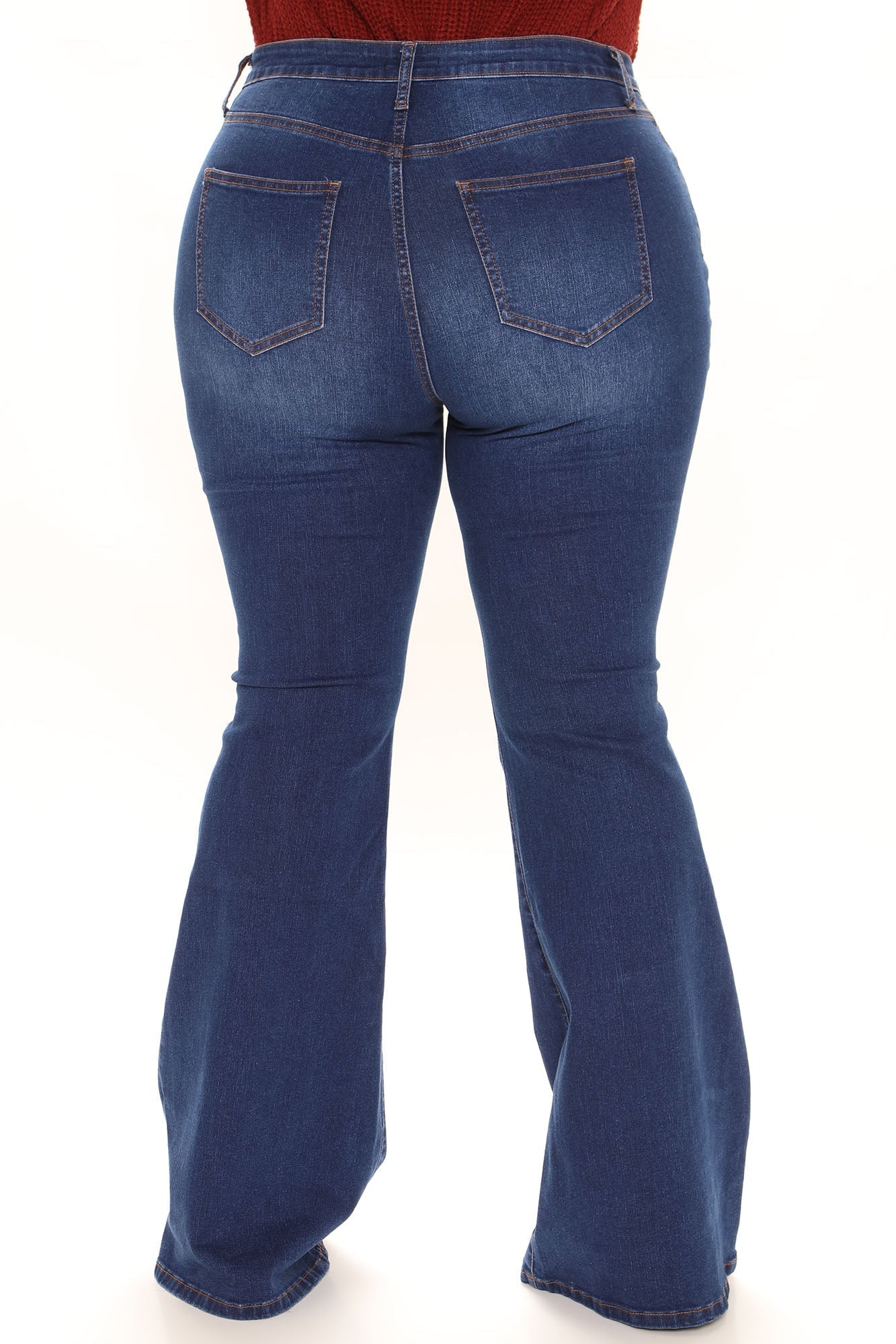 Total Flirt Mid Rise Stretch Flare Jeans - Dark Wash