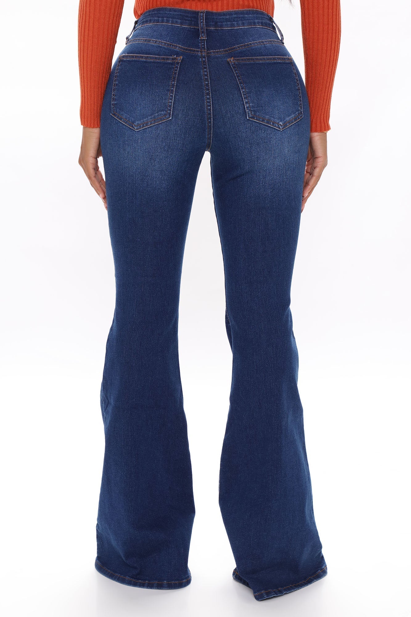 Total Flirt Mid Rise Stretch Flare Jeans - Dark Wash