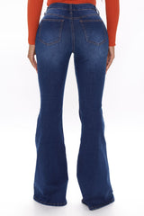Total Flirt Mid Rise Stretch Flare Jeans - Dark Wash