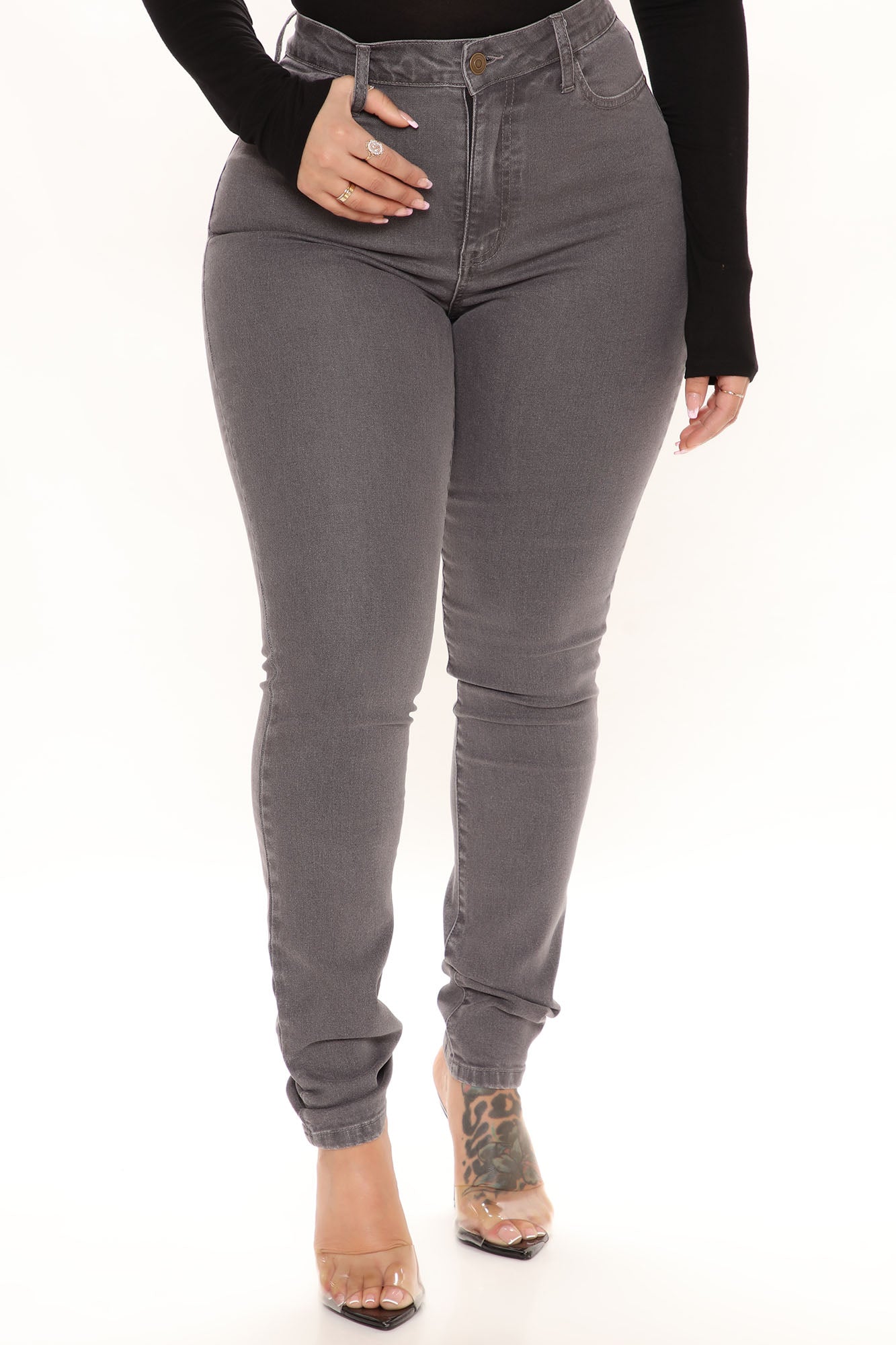 The Right Angles Skinny Jeans - Grey