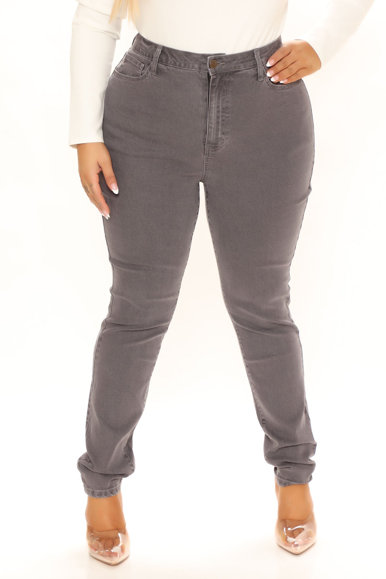 The Right Angles Skinny Jeans - Grey