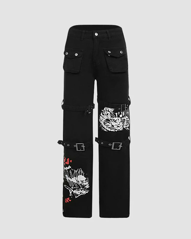 Punky Brat Belted Trousers