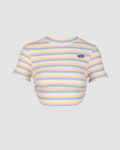 Cropped Pastel Rainbow T-shirt