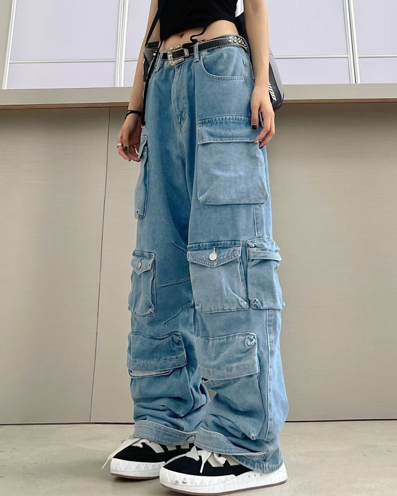 Persephone Pocketed Oversized Denim Jeans